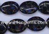 CGO208 15.5 inches 13*18mm oval gold blue color stone beads