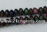 CGO21 15.5 inches 5*8mm rondelle gold multi-color stone beads