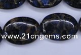 CGO210 15.5 inches 18*25mm oval gold blue color stone beads