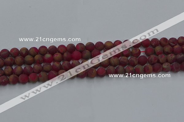 CGO251 15.5 inches 6mm round matte gold multi-color stone beads