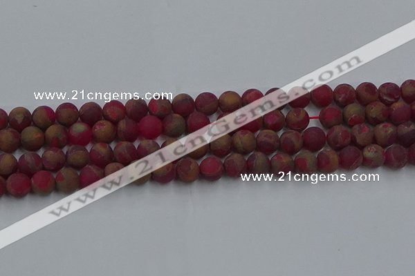 CGO252 15.5 inches 8mm round matte gold multi-color stone beads