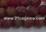 CGO253 15.5 inches 10mm round matte gold multi-color stone beads