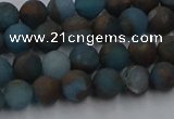 CGO256 15.5 inches 6mm round matte gold multi-color stone beads