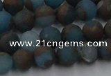 CGO257 15.5 inches 8mm round matte gold multi-color stone beads