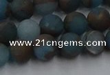 CGO258 15.5 inches 10mm round matte gold multi-color stone beads