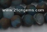 CGO259 15.5 inches 12mm round matte gold multi-color stone beads