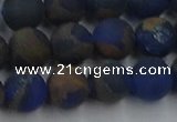 CGO263 15.5 inches 10mm round matte gold multi-color stone beads