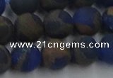 CGO264 15.5 inches 12mm round matte gold multi-color stone beads