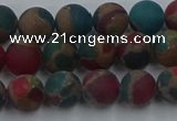 CGO266 15.5 inches 6mm round matte gold multi-color stone beads