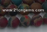 CGO268 15.5 inches 10mm round matte gold multi-color stone beads