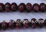 CGO72 15.5 inches 8*12mm rondelle gold red color stone beads