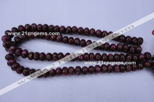 CGO72 15.5 inches 8*12mm rondelle gold red color stone beads