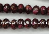 CGO75 15.5 inches 8*12mm faceted rondelle gold red color stone beads