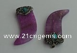 CGP122 25*58mm horn agate gemstone pendants wholesale