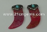 CGP123 25*58mm horn agate gemstone pendants wholesale