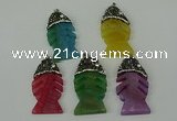 CGP138 25*48mm fishbone agate gemstone pendants wholesale