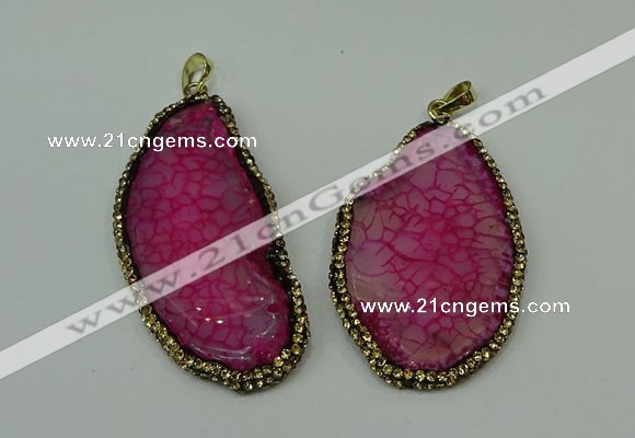 CGP143 30*55mm - 40*65mm freeform agate pendants wholesale