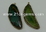 CGP145 30*55mm - 40*65mm freeform agate pendants wholesale