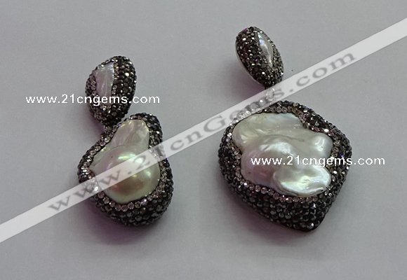 CGP1505 22*50mm - 33*60mm nuggets pearl pendants wholesale