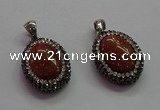 CGP1509 18*25mm oval goldstone pendants wholesale