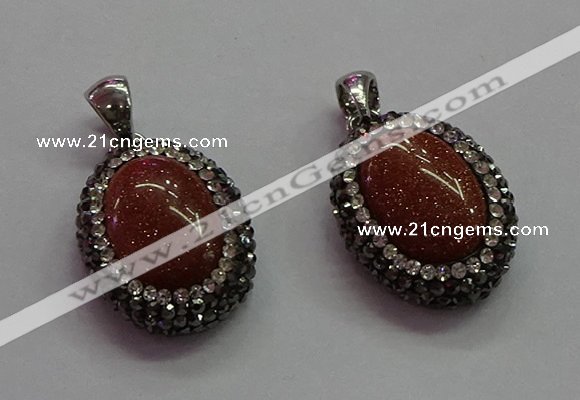 CGP1509 18*25mm oval goldstone pendants wholesale