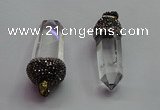 CGP1521 20*44mm - 20*60mm sticks white crystal pendants