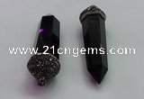 CGP1522 25*80mm - 28*90mm sticks black obsidian pendants