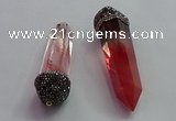 CGP1524 20*65mm - 25*80mm sticks cherry quartz gemstone pendants