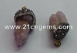 CGP1531 20*40mm - 30*50mm nuggets druzy quartz pendants