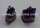 CGP1536 30*35mm - 28*40mm faceted nuggets druzy amethyst pendants