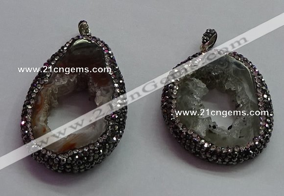 CGP1541 30*40mm - 40*50mm freeform druzy agate pendants