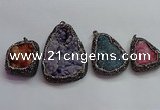 CGP1543 35*40mm - 45*70mm freeform druzy agate pendants