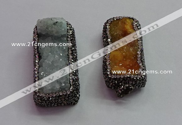 CGP1545 20*40mm - 22*45mm rectangle druzy agate pendants