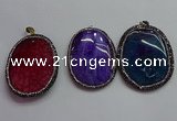 CGP1548 40*55mm - 45*60mm oval agate pendants wholesale