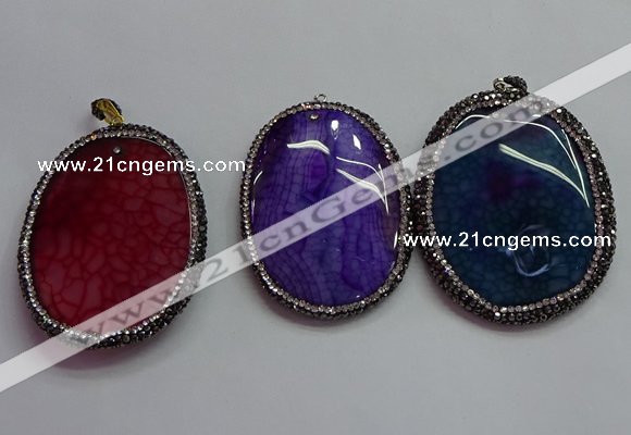 CGP1548 40*55mm - 45*60mm oval agate pendants wholesale