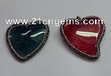 CGP1549 48*50mm - 50*55mm heart agate pendants wholesale