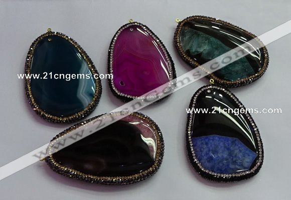 CGP1551 40*60mm - 45*70mm freeform agate pendants wholesale