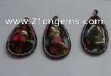 CGP1563 35*65mm - 40*55mm flat teardrop sea sediment jasper pendants