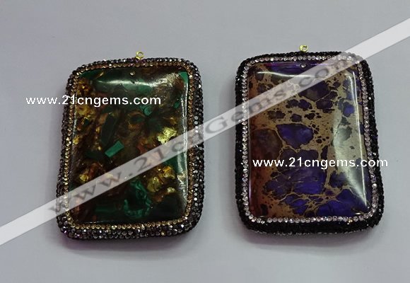 CGP1565 45*65mm rectangle sea sediment jasper pendants