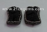 CGP1567 35*45mm carved black obsidian pendants wholesale