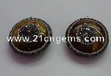 CGP1573 35mm coin yellow tiger eye pendants wholesale