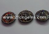 CGP1575 35mm coin sea sediment jasper pendants wholesale