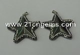 CGP158 40*40mm star hematite gemstone pendants wholesale