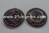 CGP1594 55mm coin sea sediment jasper pendants wholesale