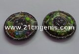 CGP1595 55mm coin sea sediment jasper pendants wholesale