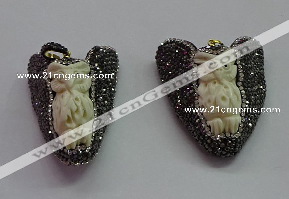 CGP1607 30*48mm - 35*50mm carved ox bone pendants wholesale