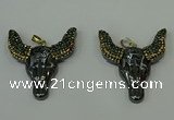 CGP162 40*50mm ox-head hematite gemstone pendants wholesale