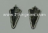 CGP163 22*45mm arrowhead hematite gemstone pendants wholesale