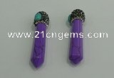 CGP170 10*55mm sticks turquoise gemstone pendants wholesale