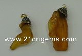 CGP200 10*30mm - 15*45mm nuggets synthetic amber pendants